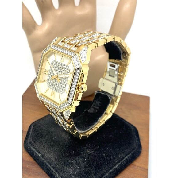 Bulova Men's Watch 98A295 Octava Quartz Crystal Pave Gold Stainless Steel 40mm - Picture 2 of 14